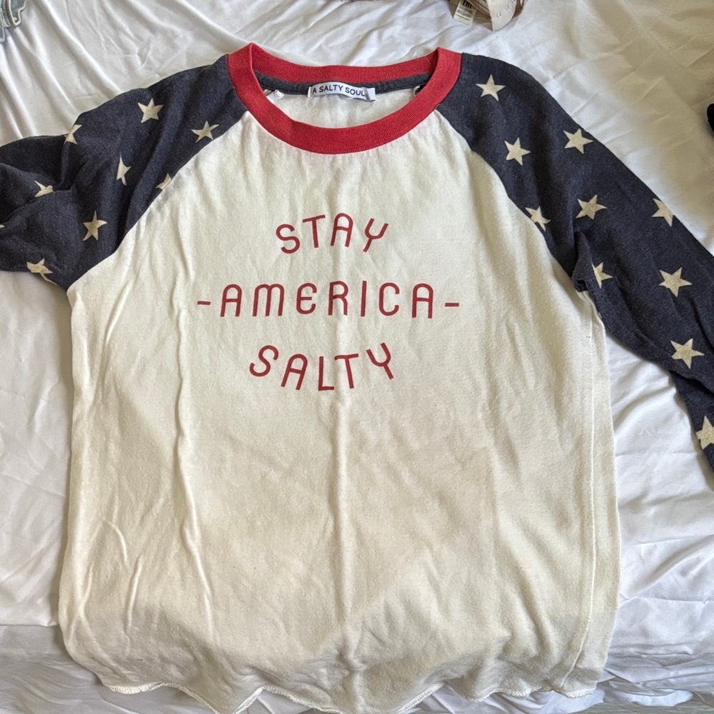 Stay America Salty Raglan Tee